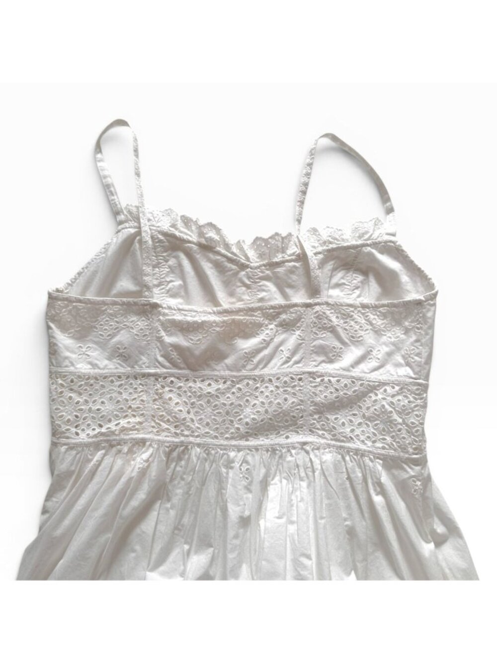 ULLA JOHNSON Celestia Broderie Anglaise Cotton Midi Dress, Sz12, Cowrie, NWT - Picture 11 of 16